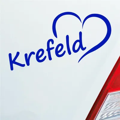 Produktbild von Auto Aufkleber Krefeld Herz Stadt City Liebe Love Heart 16,5x8 cm Dunkelblau Sticker Heckscheibenaufkleber