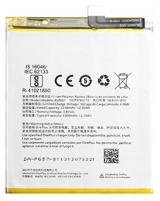 Image de BLP657 batterie pour OnePlus 6 batterie de remplacement 3300mAh comme l'original