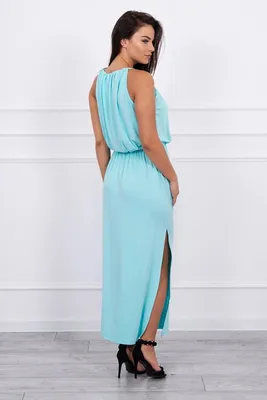 Produktbild von Mintgrünes Boho-Kleid mit Schlitz