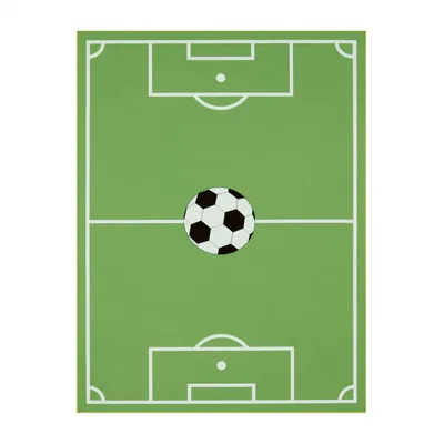 Produktbild von TT Home Kinder-Teppich, Spiel-Teppich Für Kinderzimmer Mit Fußball-Design, In Grün Größe 160x220 cm
