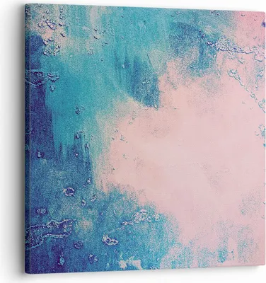 Produktbild von Bild auf Leinwand - Leinwandbild - Einteilig - Abstraktion Rosa Blau - 30x30cm - Wand Bild - Wanddeko - Wandbilder - Leinwanddruck - Bilder - Wanddekoration - Leinwand bilder - Wandbild - AC30x30-4856