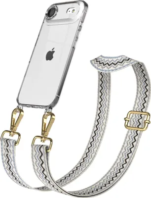 Produktbild von EAZY CASE Handykette - Verstellbarer Trageriemen kompatibel mit Apple iPhone Air, Handykordel mit transparenter Silikon-Hülle, Band in Blau