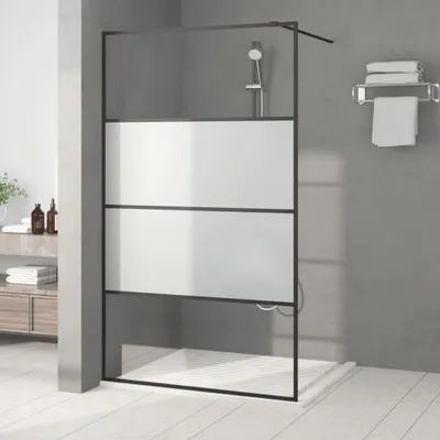 Produktbild von Design Duschwand für Begehbare Dusche Schwarz 115x195 cm Halbmatt ESG, Duschabtrennungen 2024 Neu