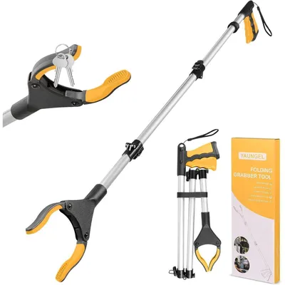 Immagine prodotto di Pinza di presa pieghevole da 108 cm con magnete, colore giallo. Aiuto per la presa, ideale per anziani e persone con disabilità