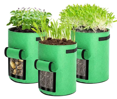 Immagine prodotto di 20 sacchi per piante da 26,5 litri con apertura per la raccolta, sacchi per la coltivazione di patate in tessuto non tessuto, ideali per la fine dell'estate, l'autunno, balconi e giardini