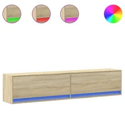 Produktbild von vidaXL TV-Wandschrank mit LED Sonoma-Eiche 180x31x38 cm