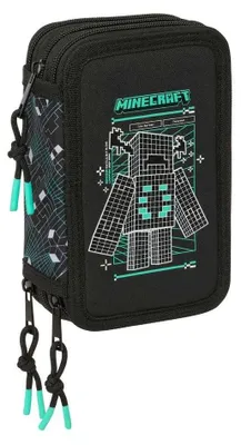 Produktbild von Safta Triple Minecraft Screen Mäppchen 37 Einheiten Schwarz Mann Schwarz One Size