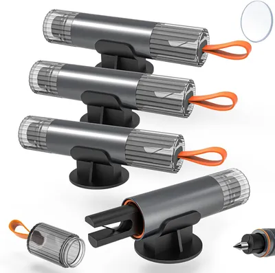 Produktbild von Auto Sicherheitswerkzeug 4er Set, Notfallhammer mit Gurtschneider, Scheibenhammer für Kinder & Erwachsene, Rettungsgerät für Auto und Bus