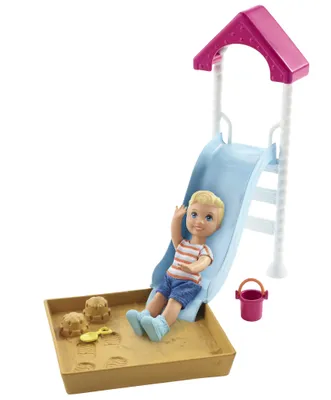 Produktbild von Barbie "Skipper Babysitters Inc." Storytelling Spielset Sandkasten mit Rutsche und Baby Puppe