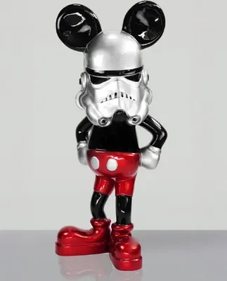 Produktbild von Casa Padrino XXL Deko Skulptur Schwarz / Rot / Silber H. 120 cm - Wohnzimmer & Garten Deko