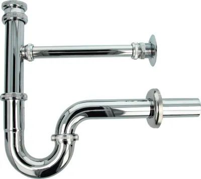 Produktbild von tecuro Röhrengeruchsverschluss mit Leckwasseranschluss - Messing verchromt