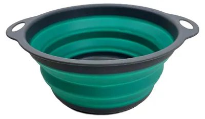 Produktbild von 2,6 l zusammenklappbare Wanne – Faltbare Geschirrwanne – tragbares Waschbecken – platzsparende Kunststoff-Waschwanne (Grau/Türkisblau)