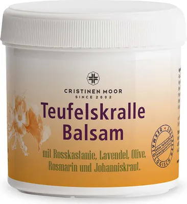 Produktbild von Cristinen Moor Hochwertiger Teufelskralle Balsam - 200ml - Gelenkpflege mit Rosmarinöl, Rosskastanie & intensiv Teufelskralleauszug