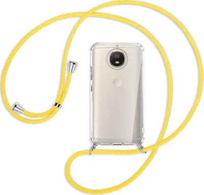 Produktbild von Handykette Backcover-Schutzhülle mit Band (Metall silberfarben) für Motorola Moto G5S - gelb