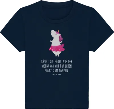 Produktbild von Mr. & Mrs. Panda  T-Shirt Einhorn Ballerina 24. - 36. Monat - French Navy - Geschenk, Babyshirt, Kinder, Unicorn, Einhörner, Geburtstag, Baby Shirt, Party, Wohnung