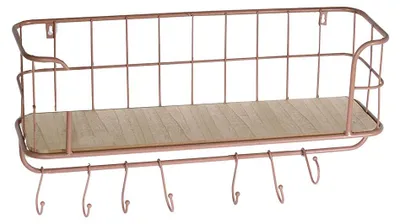 Holzregal, braun, 59x18x31 cm, 4 Böden, Wandmontage