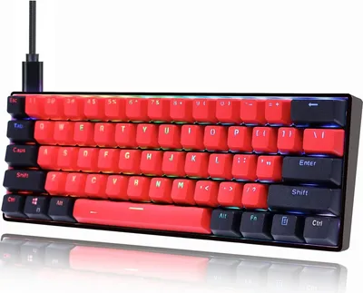 Produktbild von 60% Wired mechanische Gaming-Tastatur,RGB Hintergrundbeleuchtung,Anti-Ghosting NKRO,programmierbare Makrotasten,61 Tasten Hot Swappable Tastatur