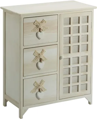 Immagine prodotto di Cassettiera 3 Cassetti con Anta 62x32x73 cm in Legno con Cuore
