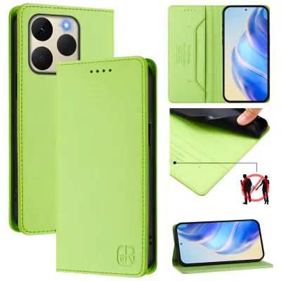 Produktbild von Lederhülle für Realme 15T Hülle Flip Brieftasche Kartenfächern Ständer Schutzhülle Grün