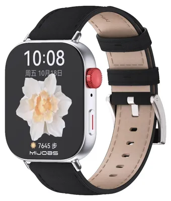 Obrázek produktu pro Kožený řemínek pro chytré hodinky Huawei Watch Fit 5 4 / Fit 5 4 Pro 3, černý a stříbrný