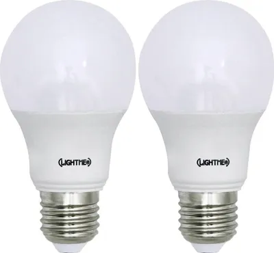 Productafbeelding van 2 x LightMe LED-lamp, model A60, 8,8W = 60W, fitting E27, mat, 810lm, warm wit, 2700K, 290°