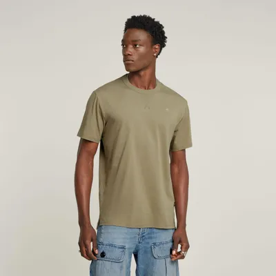 Image de T-shirt G-Star pour homme, modèle D24449-336, gamme Nifous, couleur vert militaire (6057)