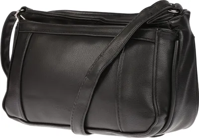 Produktbild von Damen Tasche Schultertasche Umhängetasche Crossover Bag Leder Optik Handtasche Überschlag Schwarz