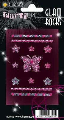 Produktbild von Herma 6003 GLAM ROCKS Sticker - Schmetterlinge - glitzernd - 13 Stück