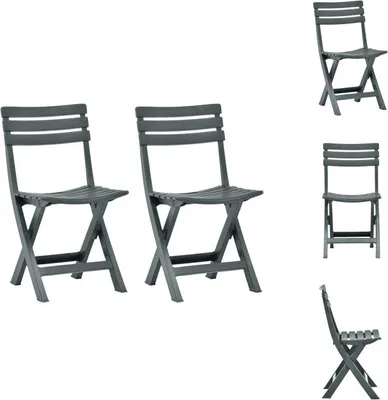 Produktbild von vidaXL Klappbarer Gartenstuhl 2 Stk. Kunststoff Grün -  Gartenstühle
