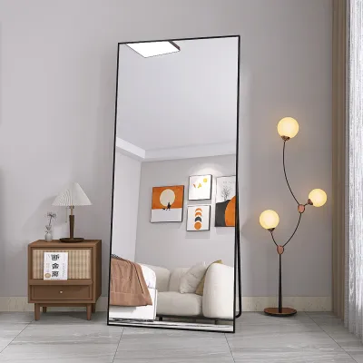 Produktbild von ProximaX Ganzkörperspiegel- Durchgangsspiegel Schwarz- 180 x 80 cm - Sichtspiegel - Durchgangsspiegel - Standspiegel - Schminkspiegel