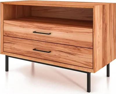 Produktbild von Kommode Seiba Kernbuche massiv 97x45x65 mit 2 Schubladen 1 Fach und Metallbeinen