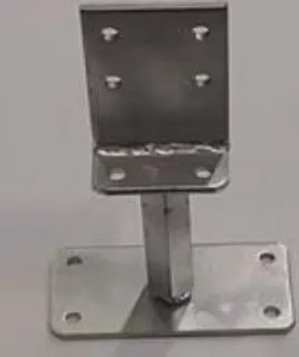 Produktbild von Stabiler S-Pfostenträger zum Aufschrauben mit Platte höhenverstellbar 140-200 mm verzinkt