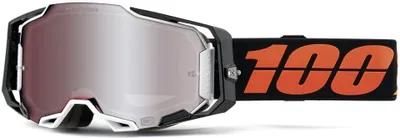 Produktbild von 100% Armega Goggle Blacktail, einfache Scheibe, Schwarz, Weiß, Unisex, Zylindrische (flache) Linse, Polycarbonat, Schwarz, Orange