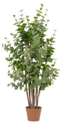 Image de Eucalyptus artificiel vert 120cm en pot - plante artificielle réaliste à la