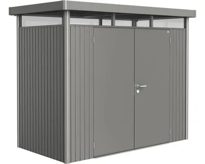 Produktbild von Biohort Highline, Metallschuppen, Doppel, Flachdach, Grau, Metall, Grau