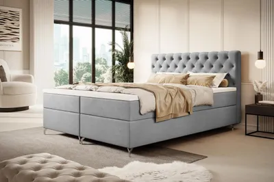 Obrázok produktu pre Čalúnená posteľ 180x200 ADRIA s úložným priestorom - svetlo šedá