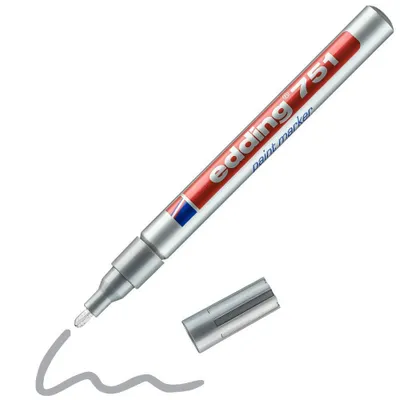 Zdjęcie produktu dla Edding 751, Srebrny, Srebrny, Biały, 1 mm, 2 mm, 10 szt.