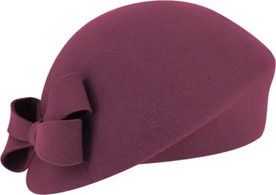 Fiebig schicker asymmetrischer Pillbox-Filzhut mit Schleife in rosa