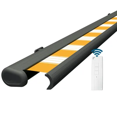 Produktbild von Eclipse Premium elektrische Vollkassettenmarkise Grau 4x3 m Tuch: Sonnenfarbe
