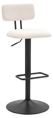 Immagine prodotto di Set 2 Sgabelli Bar Light Bianco 41x47,5x85-106,5 cm regolabili, metallo e tessuto imbottito - Stile anni '70 moderno