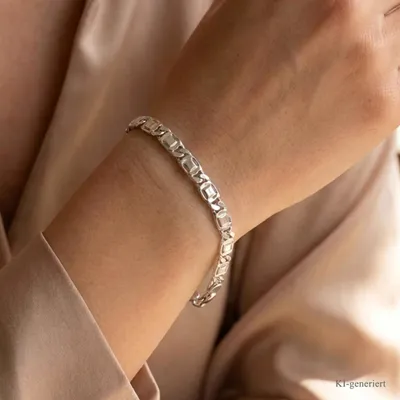 Produktbild von Armband Armkette echt Silber 925  Sterlingsilber rhodiniert 19 cm