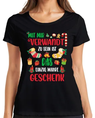 Obrázok produktu pre Súvisiaci darček - Vianočný darček Vianočné dámske tričko, čierne, 3XL
