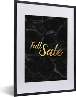 Produktbild von MuchoWow® Gerahmtes Poster Verkauf - Herbst - Gold - Marmor 30x40 cm - Poster mit Schwarzem Bilderrahmen Wandposter Rahmen Foto Bilder - Wandposter Schlafzimmer
