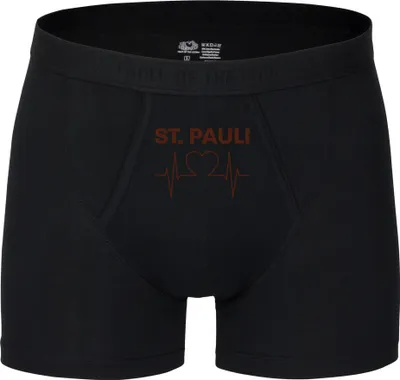 Produktbild von multifanshop Herren Boxer Short - St. Pauli - Herzschlag, schwarz, Größe XL