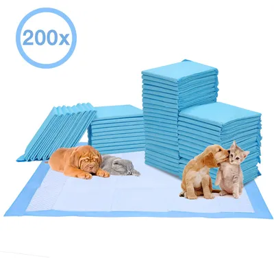 Produktbild von ISOISL 200 Stück Hundeunterlagen 60x60 cm Welpen Trainingspads Einweg Pipi Pads Haustiermatten