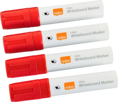 Obrázok produktu pre Nobo 1915390, 4 kusov, Červená, Hrot dláta, Červená, Biela, 1 cm, Adolescent