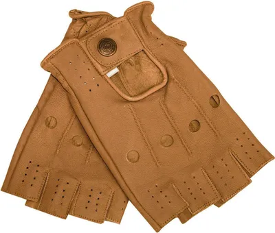 Produktbild von Driving Halbfinger Fingerlose Autofahrer-Handschuhe Lederhandschuhe, Größe:9=L, Farbe:Karamell