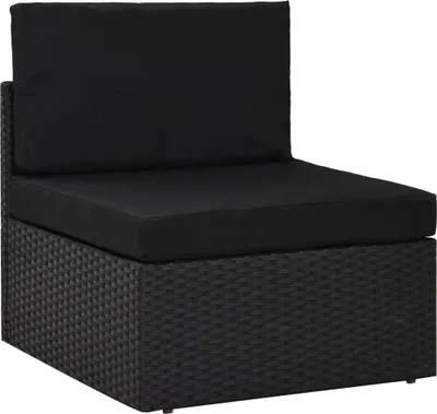 Obrázok produktu pre vidaXL 6-dielna záhradná súprava s vankúšmi Black Poly Rattan