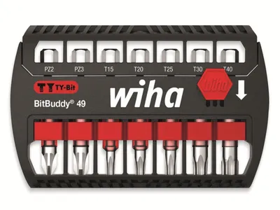 Image de Jeu de 7 embouts BitBuddy TY PZ-Torx 49mm WIHA + attache-ceinture - 42118
