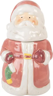 Image de Clayre & Eef Pot à provisions Père Noël Ø 15x26 cm Rose Céramique